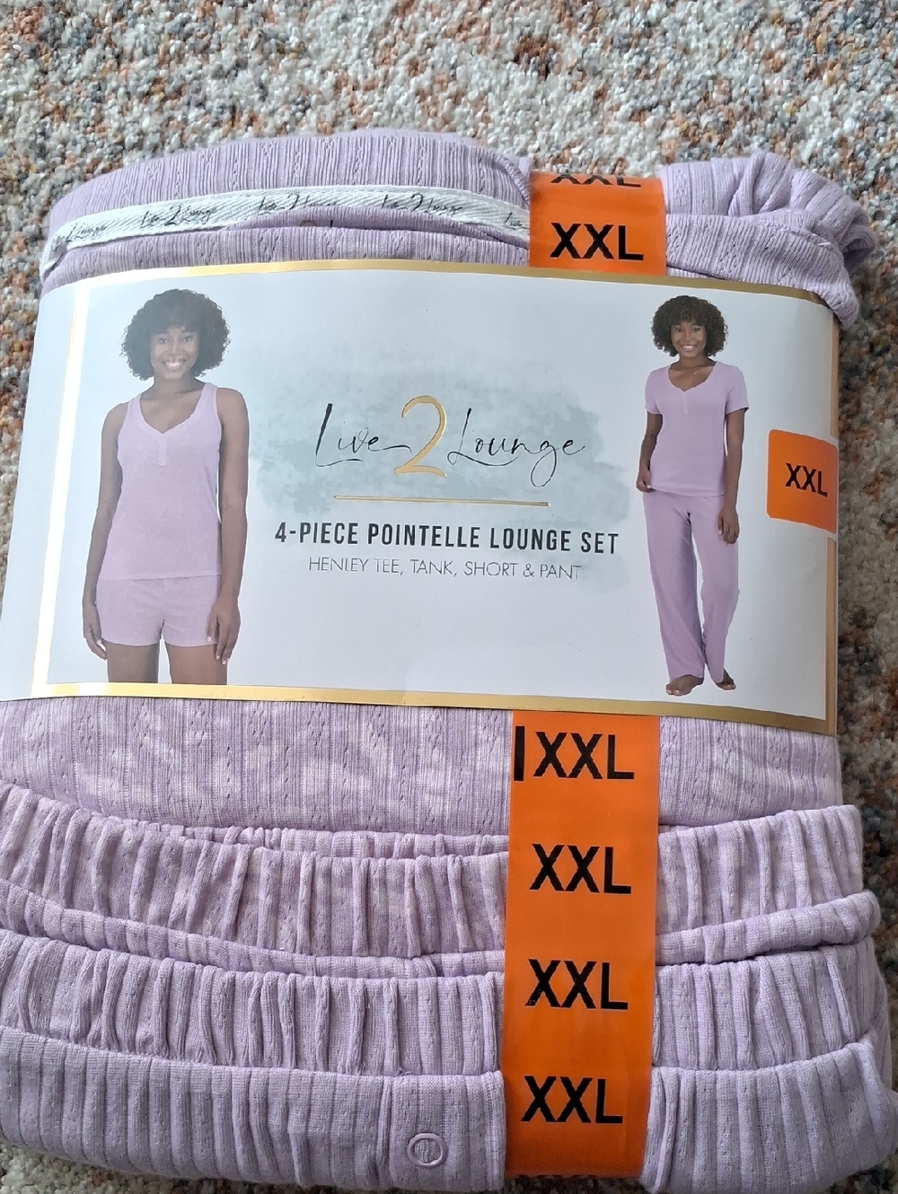 Women’s 4-Piece Pointelle Lounge Set - Lavender (XXL)🌹🌹🌹🌹